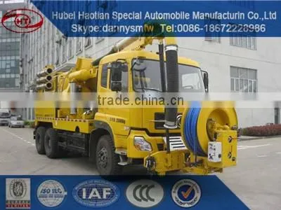 heavy Dongfeng self-cleaning suction truck for sale hubei haotian new design vacuum Fecal suction truck sewage suction truck