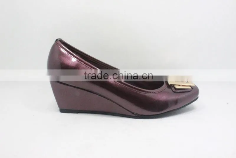Wholesale big buckle platform wedge heel women shoes
