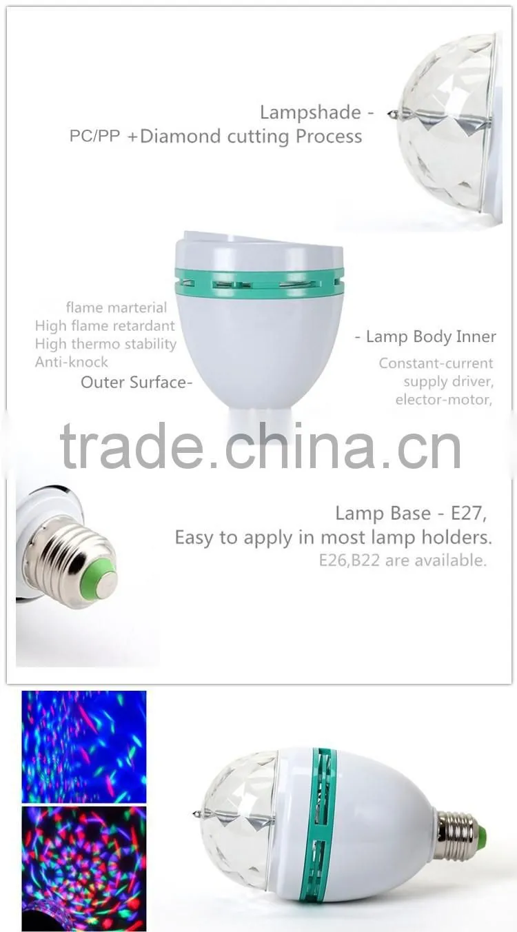 2016 Home Party Self-Rotating LED Disco Ball Laser Light Bulb