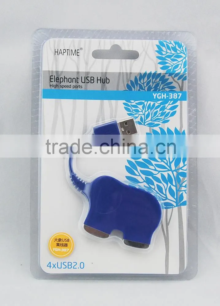 2015 Animal shape 4 port mini usb hub usb 2.0 /3.0 hub
