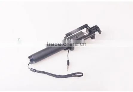 2015 newest wired selfie stick with foldable holder for camera monopod and smartphone