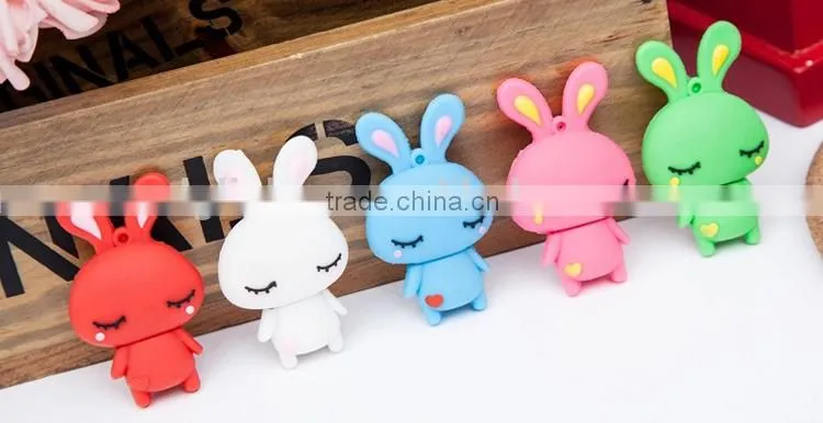 Custom cartoon rabbit usb flash drive