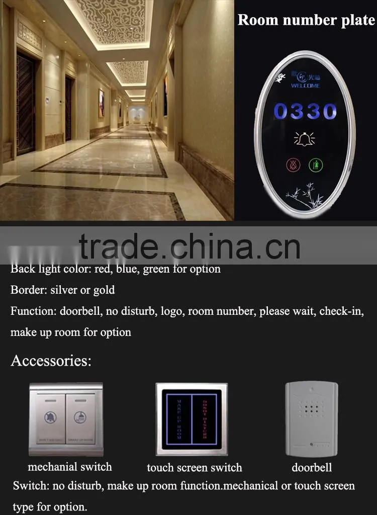 electronic hotel door number plates