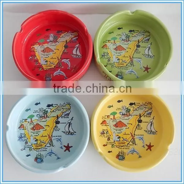 ceramic ashtray with custom logo souvenir decoration