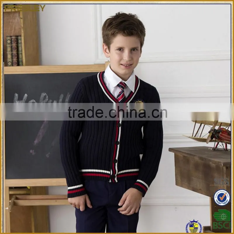 2016 Factory wholesale High Quality Unisex Shcool Cardigan Uniform/ Customized Cardigan With Your Own Design