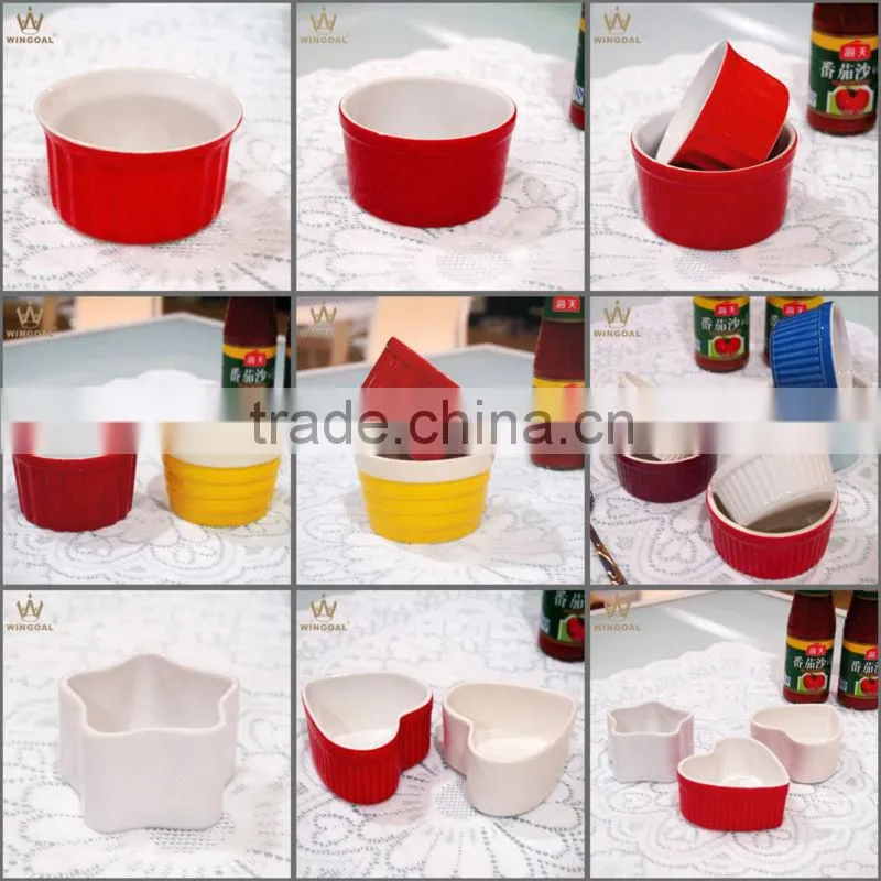 Ceramic mini ramekin and cake cup