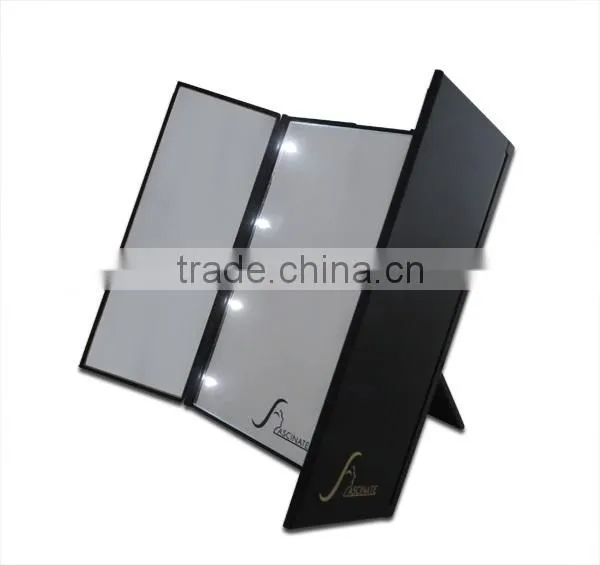 vanity girl hollywood three sides led lighted makeup mirror