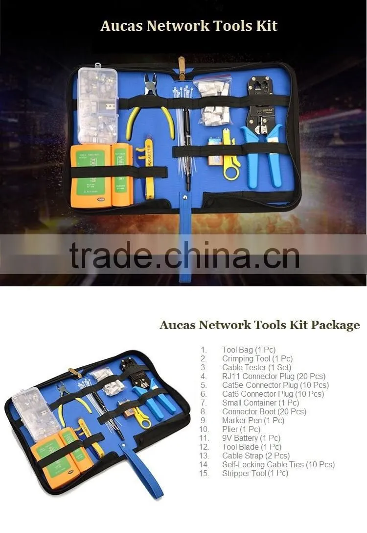 Taiwan Aucas Manufacturer & Factory Supplier Lan Network Cable Crimping Tool Kit Competitive Price