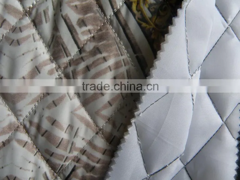 printed plaid waterproof winter thermal double-faced taffeta quilting fabric