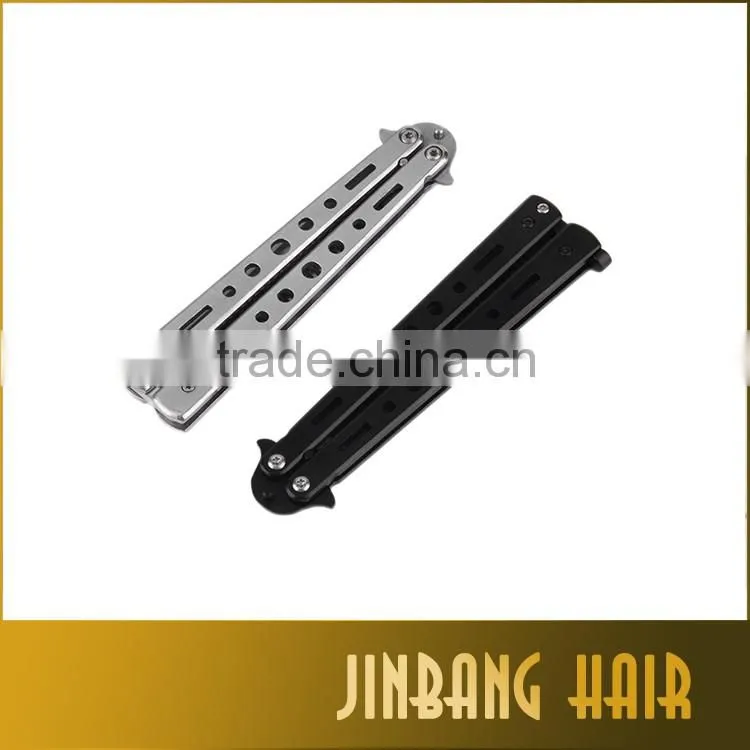 new design cheap price knife comb salon stainless steel mental trainer butterfly knife comb