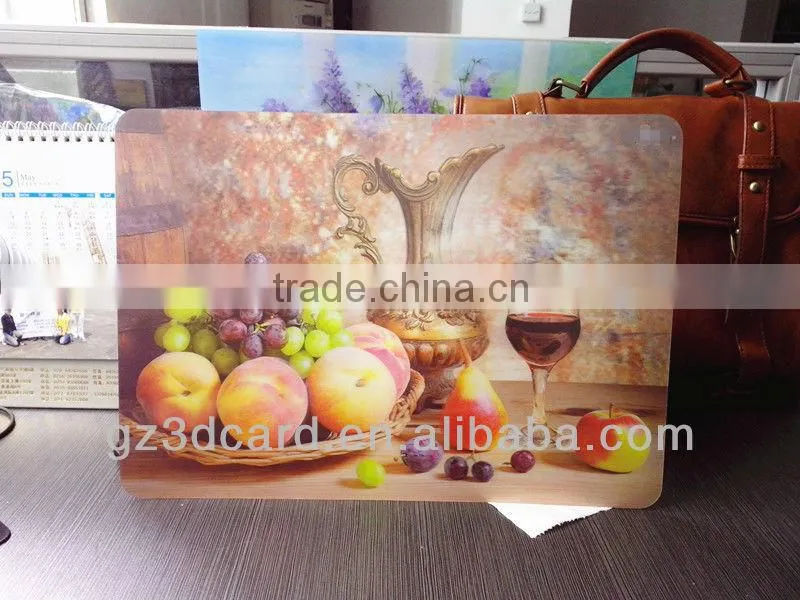 Custom lenticular plastic 3D placemats of animal