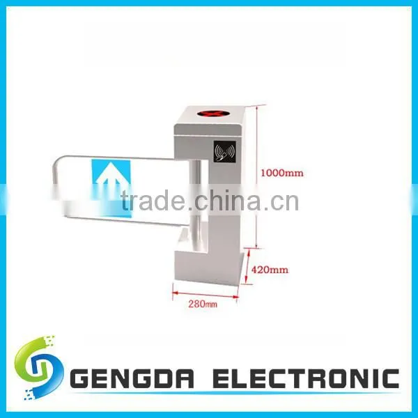 304 stainless steel waist high pedestrian access barrier gate vertical electric remote control swing turnstile