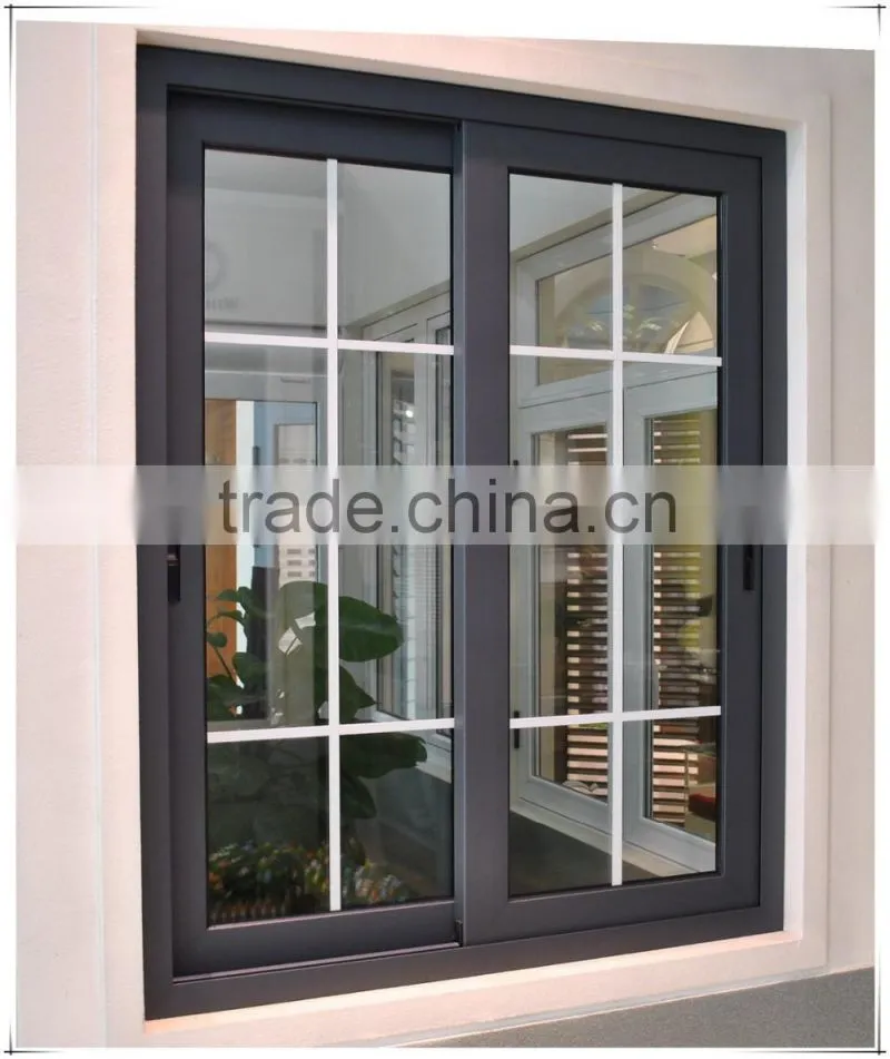 UPVC/PVC Attractive Design sliding window with grill