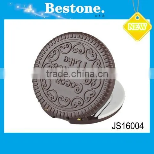 Mini Pocket Chocolate Cookie Compact Mirror With Comb