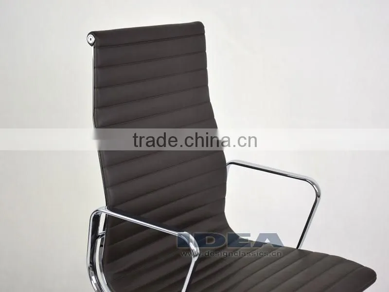 Replica EA119 Charles High Back Office Chair - Dark Grey Color Genuine Leather