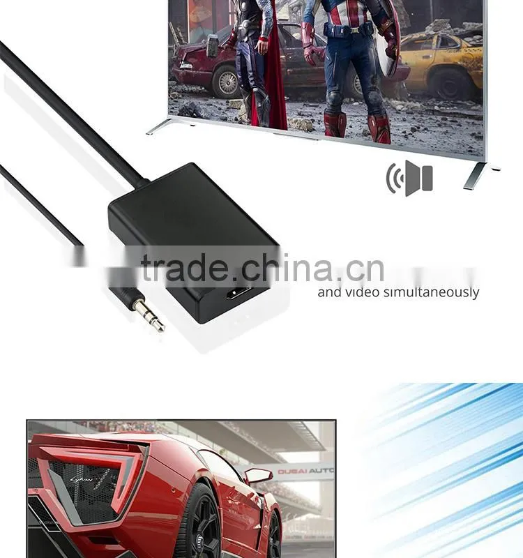 VGA To HDMI Output 1080P HD Audio TV AV HDTV Video Cable Converter Adapter For TV PC Laptop Monitor