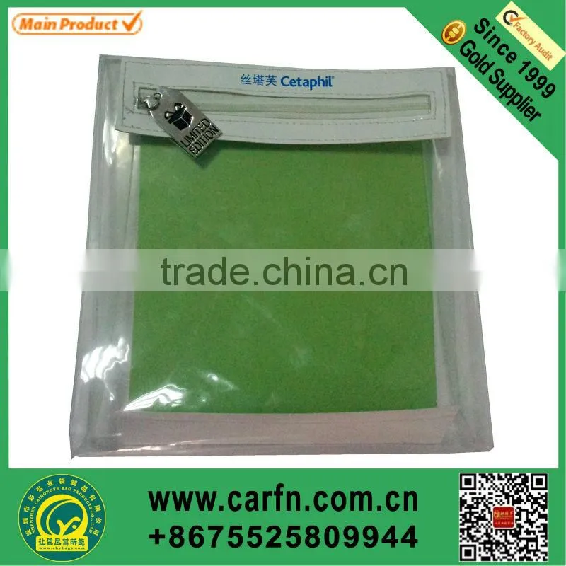 Hot sale clear pvc plastic bag with snap button