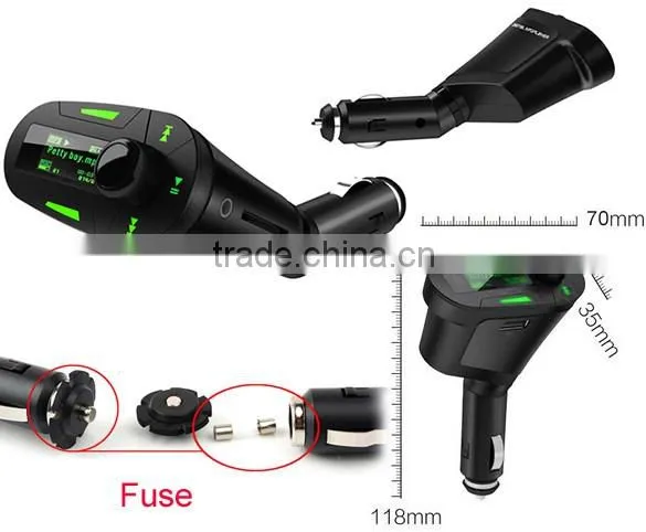 Green Kit Car MP3 Player Wireless FM Transmitter Modulator USB SD MMC LCD Remote