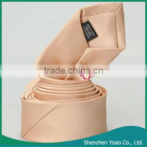 5 * 145cm Delicate Pure Color Mens Silk Ties Champagne