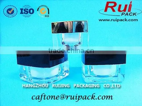 Water-drop shape cosmetic jar with brush applicator for eyeliner cream