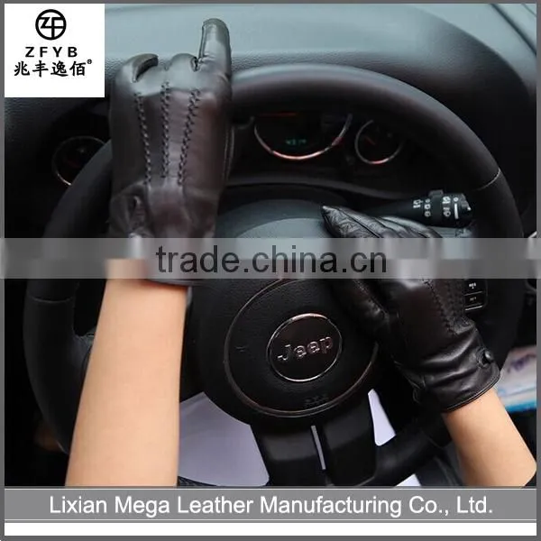 2016 new design driving Leather Gloves With Perforated Pattern