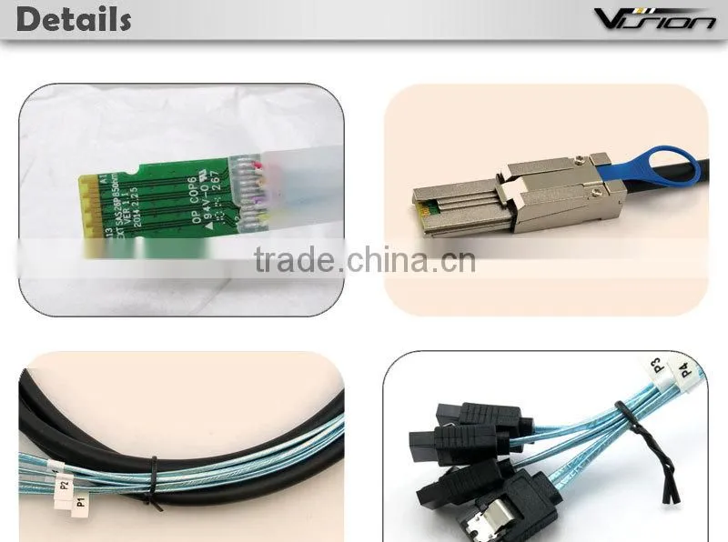 Best price 1m Mini SAS SFF8088 26pin to 4xSATA 7pin cable