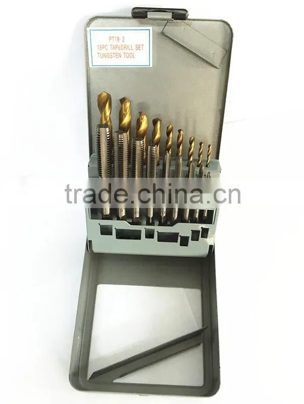 Household & Industry Tool Kit Tap and Drill Set for Creating Internal Screw Threads 18 Pieces