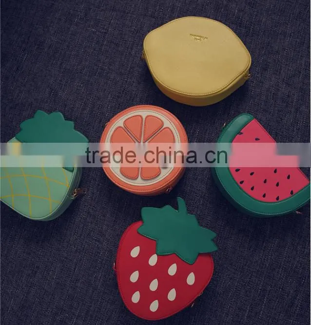 2016 hot selling coin purse fruit shape coin purse girl cute wallet with chain