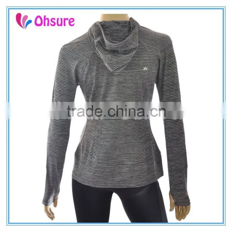 90% nylon 10% spandex womens sports jacket dry fit strip gym jacket