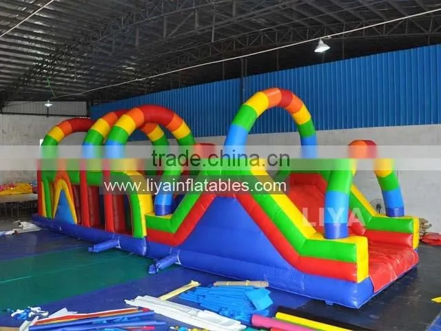 2015 Best Design 12m Inflatable Obstacle Course for kids , outdoor obstacle course