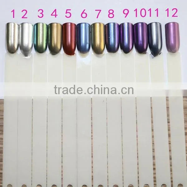 Hot new 12 colors nail mirror powder,fashion new nail pigment powder mirror effect