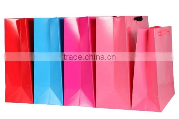 Luxury Gloss Lamination Finish Colorful Paper Bags Shopping Bag
