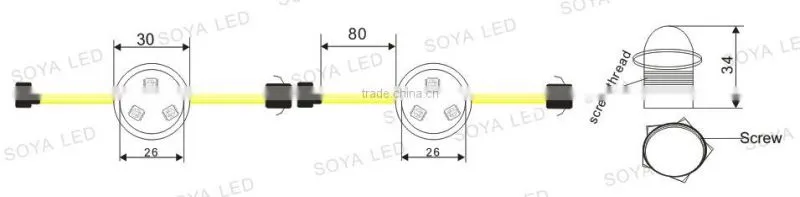 transparent cover frosted white cover ucs1903 26mm rgb led pixel lights