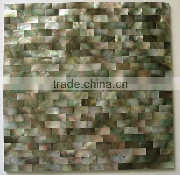 MOP Black Mother of Pearl Brick Shell Tile