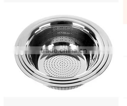 Hot sale stainless steel colorful fruit basket with handle sstainless steel fruit bowl with standing, metal leaking bowl