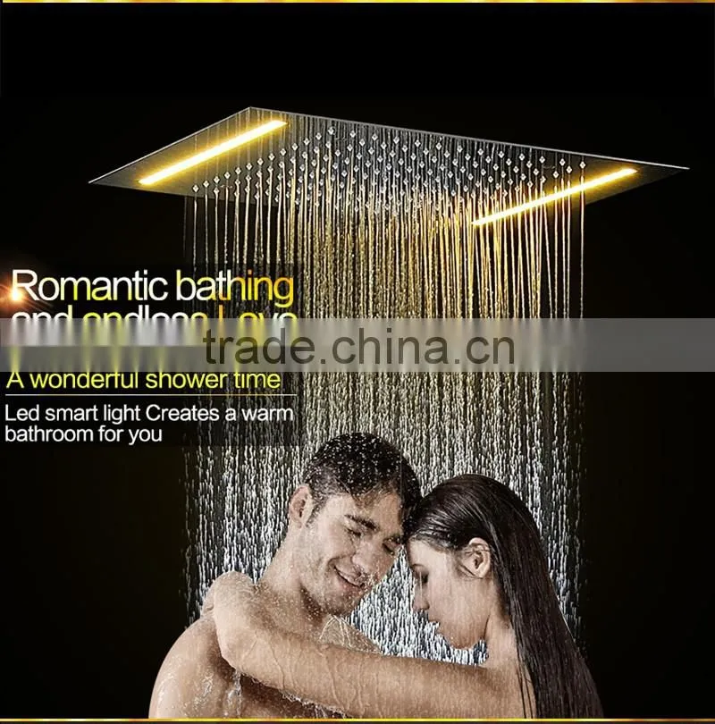 led shower complete set 3 Way in wall thermostatic shower faucet with 360*500mm electric shower + 6 pcs massage body jets
