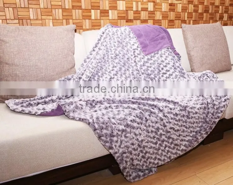 HLHT competitive price warm and breath 100 polyester blanket,faux fur fleece blanket,plush flannel blanket