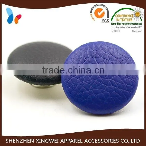 metal tack button leather covered jeans button for denim