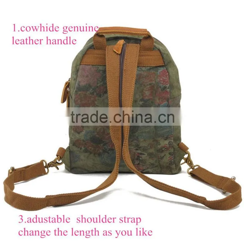 Flower Pattern Printed Girls Laptop Backpack wholesale School Backpack