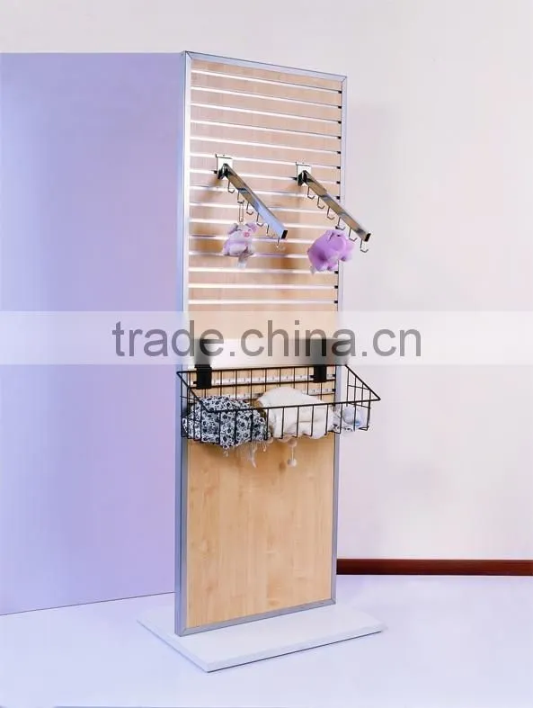 2-sided Slatwall Shelf and Garment Display Rack