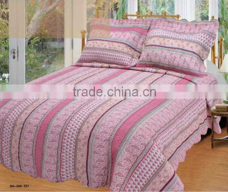 Elegant microfiber printed bedding set /bedspread set