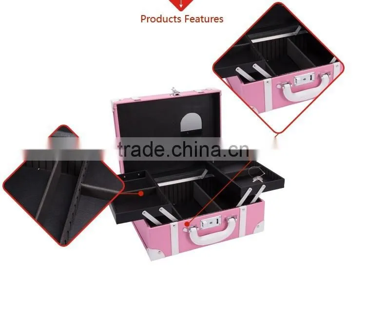 hot sale travel princess pink cute cosmetic bag makeup case