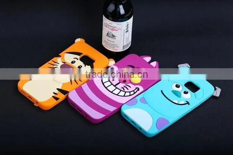Cute Animal 3D Cartoon Silicone Case Cover For Samsung Galaxy S7 / S7 Edge Sulley/Cat/Tiger Soft Cover