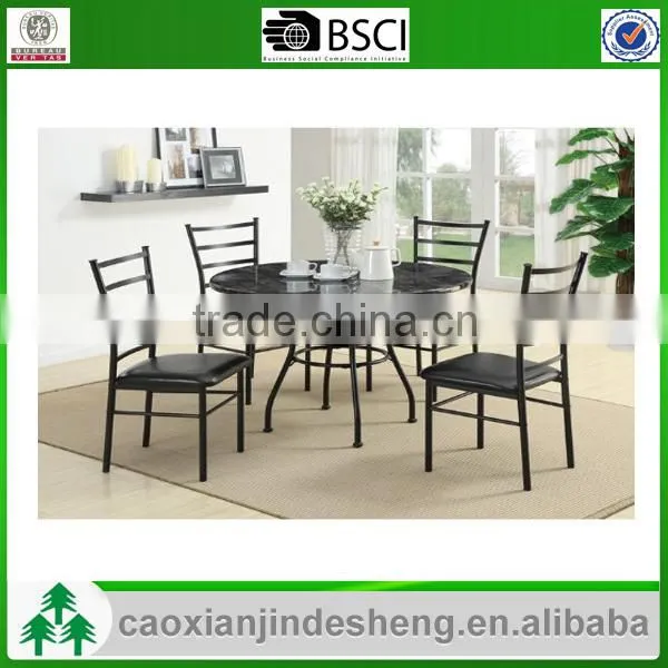 Dining room furniture metal frame table and chair MDF top 1+4