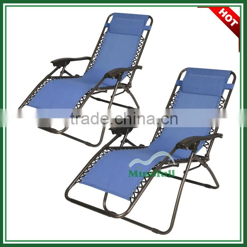 Steel Frame Zero Gravity Chair Portable Reclining Chair With Pillow