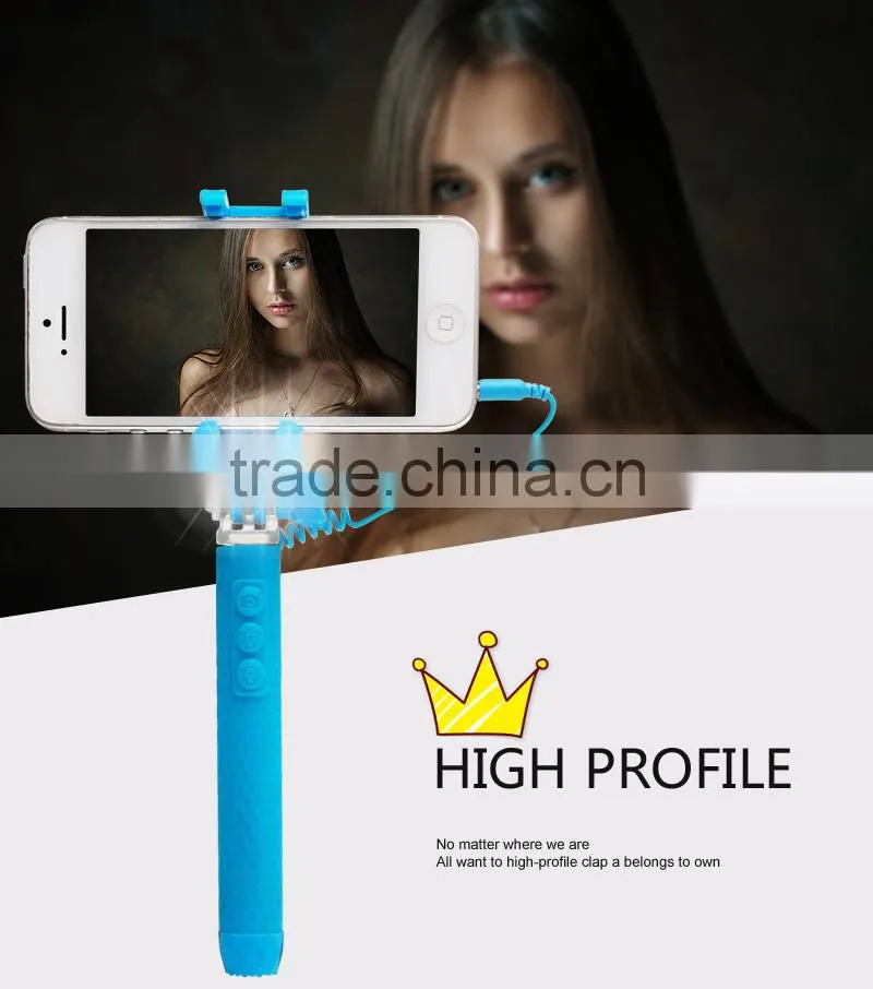 2015 Hot New Products Super Mini Selfie Stick With LED Flash Light, China Manufacturer
