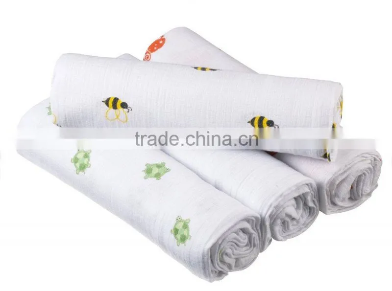 customized pattern baby muslin blanket baby bath towel