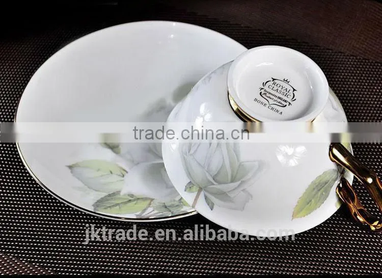 England style gold bone china coffee cup and saucer set for lovers and gift