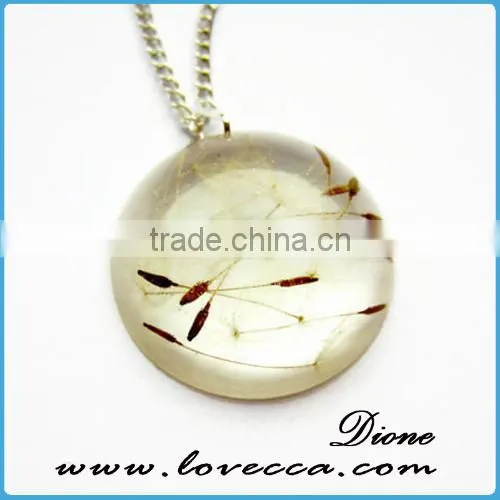2015 round 14mm /20mm/25mm real dried flower resin cabochon pendant