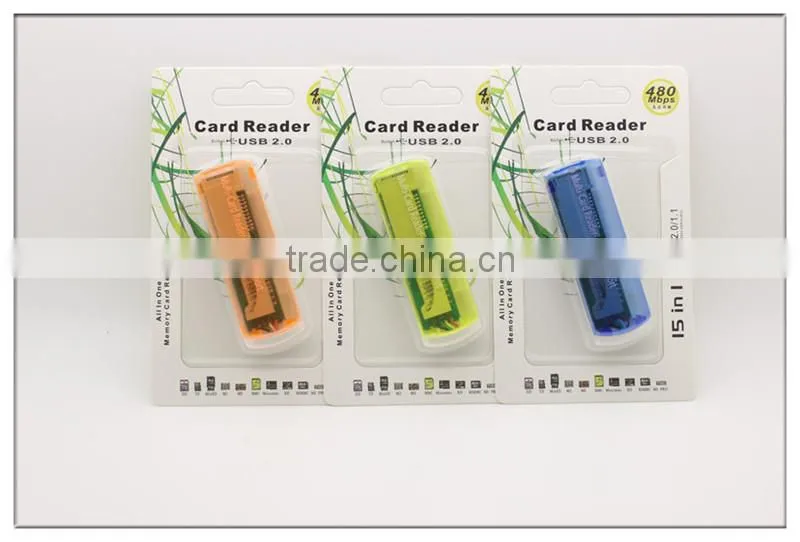 Wholesale 4 slots USB 2.0 card reader With SD&TF Card(OS-CR105)
